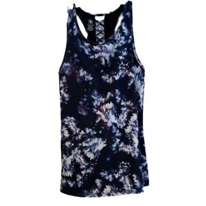 Gaiam Racer Back purple black white athletic work out tank top small